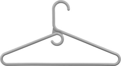 DEILSY™ Gray Heavy Duty Hangers with Hooks for Scarves & Belts – Thick and Strong Clothes Hangers for Shirts, Jackets, Pants, and Dresses – Space-Saving Plastic Hangers – Pack of 50