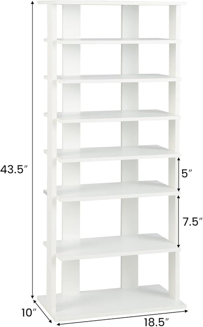 Tangkula 8-Tier Vertical Shoe Rack, Space-Saving Corner Shoe Organizer for 14 Pairs, Narrow Shoe Storage for Entryway, Front Door, or Closet