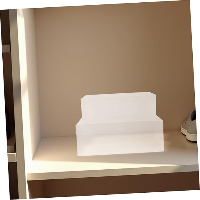 6pcs Stackable Shoe Storage Boxes Flip Lid 33x20x12cm White Plastic Shoe Organizer Containers for Home Closet Storage