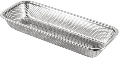 Cabilock Stainless Steel Multipurpose Cutlery Holder for Disinfection Cabinets Space-Saving Chopstick and Knife Rack with Ventilated Drain Basket Kitchen Cabinet Organizer 12.6X4.9X2 Inches