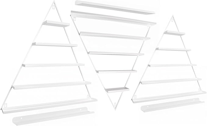 Metal Wall-Mounted Nail Polish Organizer Display Rack Cosmetic Display Case for Small Space, Vanity Bathroom (White)