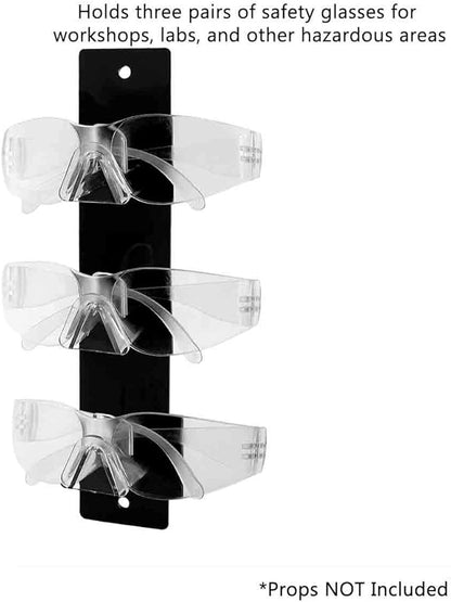 Glasses Holder 3 Tier Holder Black Acrylic Back Clear Nose Wall Mount with Hanging Hardware Retail Locations Space Saver Organizer Storage Hanger Warehouse Eyeglasses Safety by Marketing Holders