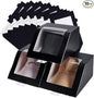 AHANDMAKER 10 Pcs Black Hat Storage Box, Foldable Cardboard Gift Storage Boxes with Clear PVC Window, 7.8" x 7.8" x 4.7" Storage Containter for Baseball Hat Display Case Holder