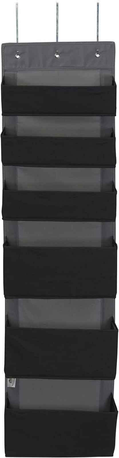 Household Essentials Black 6 Pouch Fabric Over The Door Organizer