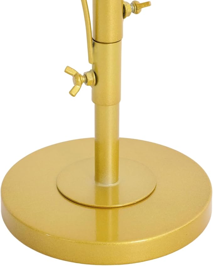 DYRABREST 5 Round Hooks Hat Stand, 28" H Metal Hats and Wigs Display Rack with Adjustable Hooks, Baseball Cap Organizer Headwear Rack for Home Closet Retail Store (Gold, 5 Hooks)