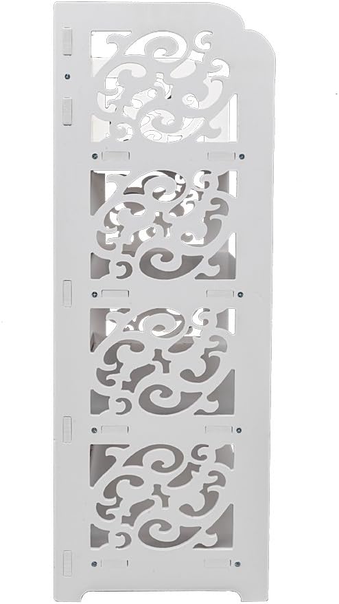 4 Tier Wood-Plastic Board Shoe Rack,Narrow Vertical Shoe Rack,Freestanding Shoe Organizer Shelf,Shoe Rack Storage Organizer,with Shelves,for Closet, Entryway, Front Door Entrance, Hallway (White)