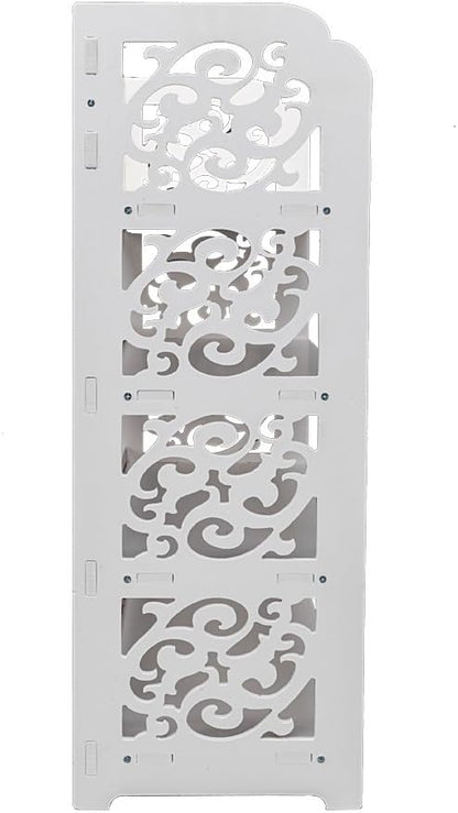 4 Tier Wood-Plastic Board Shoe Rack,Narrow Vertical Shoe Rack,Freestanding Shoe Organizer Shelf,Shoe Rack Storage Organizer,with Shelves,for Closet, Entryway, Front Door Entrance, Hallway (White)