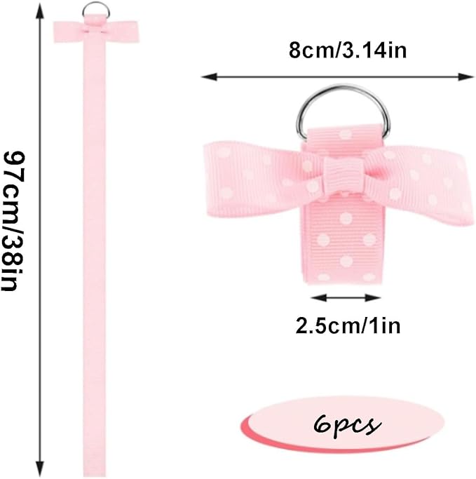 6 Pcs 38" Hair Bow Holder Organizer for Girls, Ribbon Hair Bow Display Hanger, Hair Bow Clips Storage Rack for Girls Hair Accessories
