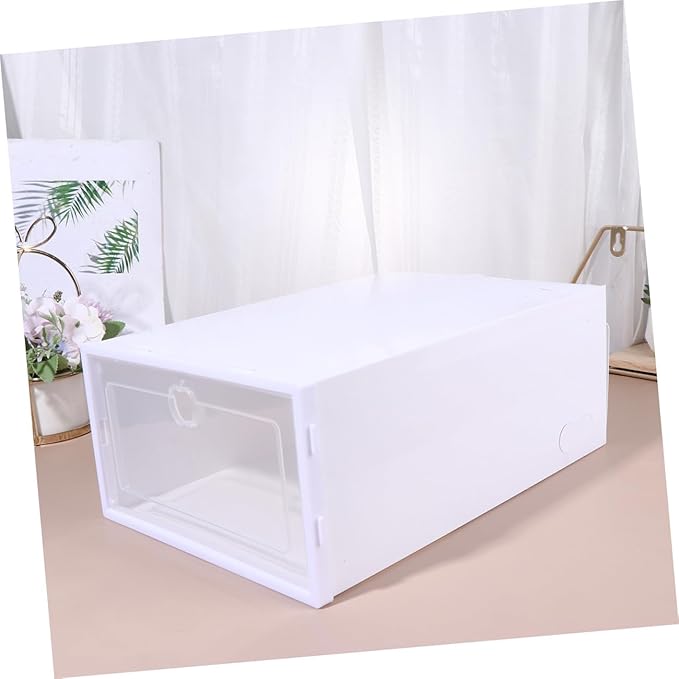 6pcs Transparent Shoe Storage Box Material Drawer Type Organizer for High Heels Sneakers and Boots for Entryway and Closet Storage