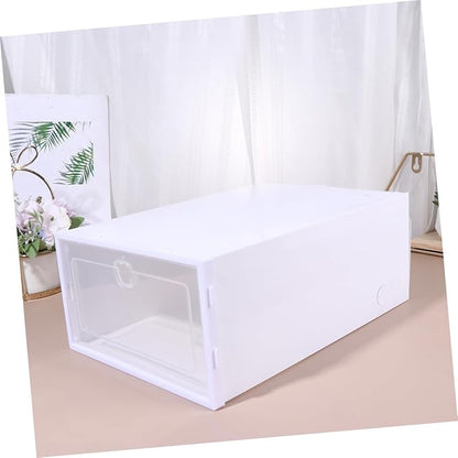 6pcs Transparent Shoe Storage Box Material Drawer Type Organizer for High Heels Sneakers and Boots for Entryway and Closet Storage