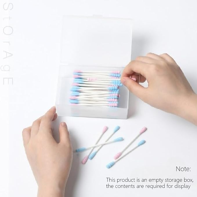 transparent cotton pads/swabs large capacity storage box with PP material, easy to use and take,beautiful design, muti-purpose, moisture-proof and dust-proof (Travel Storage Box high47mm)