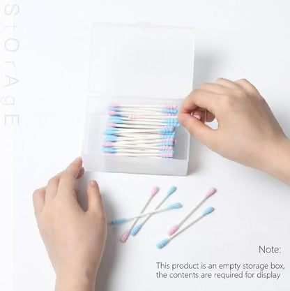 transparent cotton pads/swabs large capacity storage box with PP material, easy to use and take,beautiful design, muti-purpose, moisture-proof and dust-proof (Travel Storage Box high47mm)