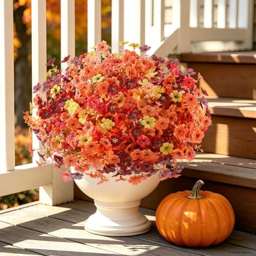 Yastouay Fake Mums, 24 Bundles UV Resistant Artificial Mums for Outdoors - Image 6
