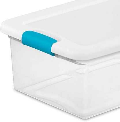 Latching Storage Box, See-Through Base, 15-Qt.