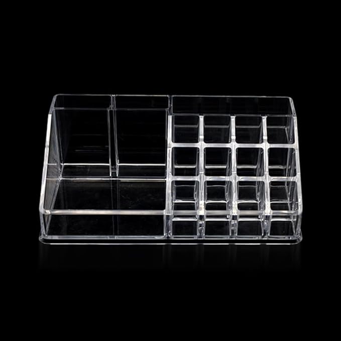 Series Model HZ-05 Acrylic Makeup Organizer, Clear Cosmetic Storage Display, Multi-Compartment Holder for Lipstick, Nail Polish, Brushes