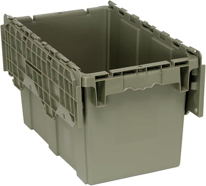 Quantum QDC2213-12 Plastic Storage Container with Attached Flip-Top Lid, 22" x 13" x 12", Gray