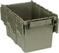 Quantum QDC2213-12 Plastic Storage Container with Attached Flip-Top Lid, 22" x 13" x 12", Gray