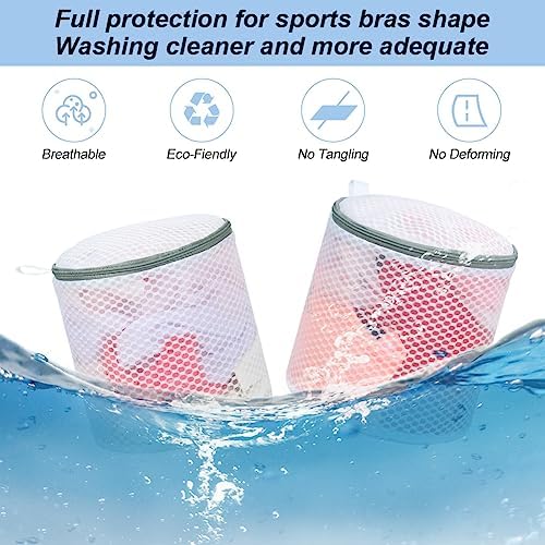 Vivifying Bra Laundry Bags, 2 Pack, 7 x 7.5 Inch Mesh Wash Bags - Image 4