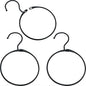 3PCS 120mm Diameter Black Metal Openable Scarf Hooks Clothes Hanger Closet Storage Activity Loop Anti Skid Large Scarf Holder for Hanging Belt Baseball Cap Bag Jewellery