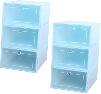 ULTECHNOVO 6pcs Shoe Box Storage Box Capacity Sandal Storage Organizer Easy to View Plastic Case