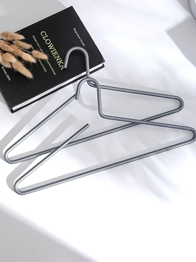 Premium Matte Titanium Gray Aluminum Coat Hangers 10 Piece Set, 16.5” Extra Smooth & Durable Metal Shirt Dress Hanger,Aluminum Alloy Hanger,Clothing Support,Clothing Hang