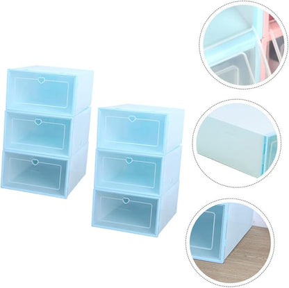 ULTECHNOVO 6pcs Shoe Box Storage Box Capacity Sandal Storage Organizer Easy to View Plastic Case