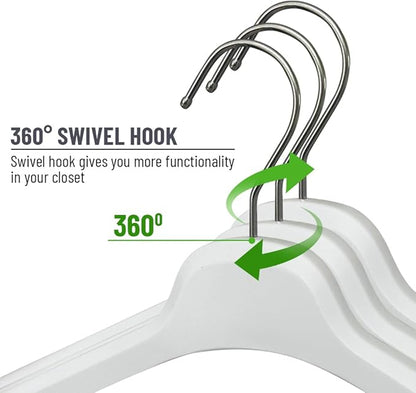 All Hung Up Hangers Plastic Coat Hangers, Clothes Hangers (White, 36pk)