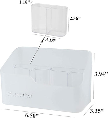 UNIKON Eunion Makeup Organizer, Clear Small Countertop Makeup Caddy Storage Organization Bins Cosmetics Holder for Cabinet