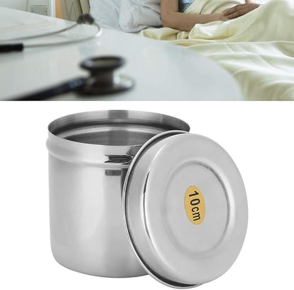 Atyhao Stainless Steel Cotton Ball Canister Jar Organizer with Lid for Bathroom Vanity Storage, Professional Use