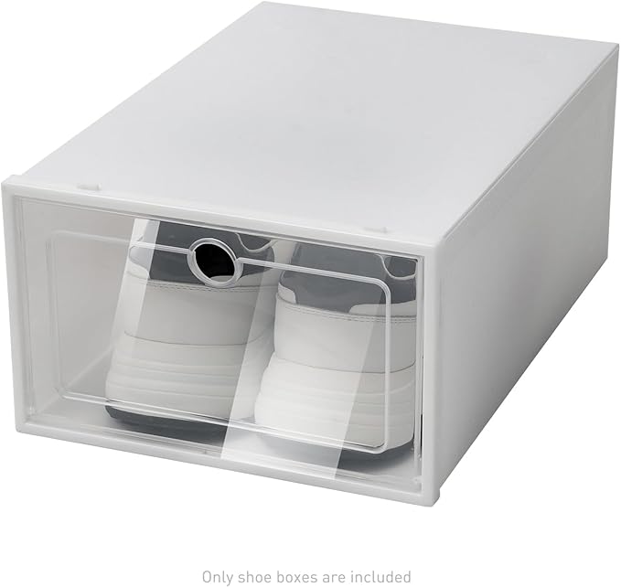 20 Pcs Foldable Stackable Shoe Storage Boxes, Clear Plastic Shoe Organizer, Easy Access, Space-Saving Design, for Closet, Bedroom, Entryway and Home Organization