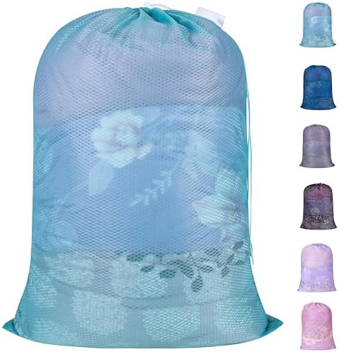 Polecasa Heavy Duty Diamond Mesh Laundry Bag, 24x36", Aqua by Polecasa