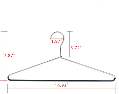 10 Metal Hangers Quality Heavy Duty Metal Coat Hangers with Non-Slip Rubber Coating for Pants (10)