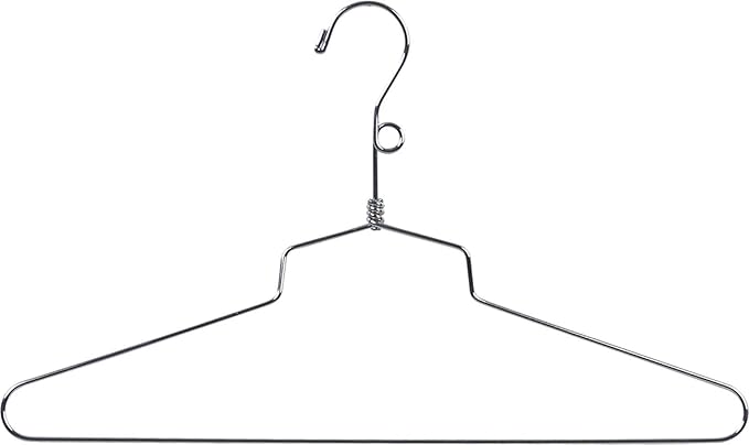 Petite Chrome Metal Swivel Salesman Hanger with Loop on Neck in 16" Length X 1/8" Thick, Box of 100