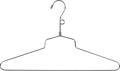 Petite Chrome Metal Swivel Salesman Hanger with Loop on Neck in 16" Length X 1/8" Thick, Box of 50
