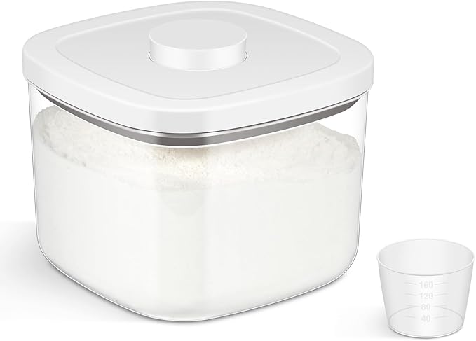 TBMAXS Airtight Rice Container 10 Lbs, Clear Plastic Food Storage Container Bin For Flour Sugar, Dry Food Holder with Easy Locking Lid for Kitchen Pantry Organization and Storage