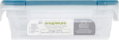 Snapware Plastic Total Solutions (5-Pack, 3 Cup) Food Storage Containers Set, Airtight & Leakproof Plastic Locking BPA-Free Lids Tupperware, Freezer Dishwasher Microwave Safe