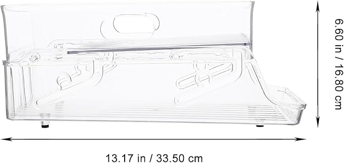 FRCOLOR Double Layer Can Holder Fridge Organizer Adjustable Rolling Soda Dispenser Storage Rack for Kitchen Refrigerator Household Drink Storage
