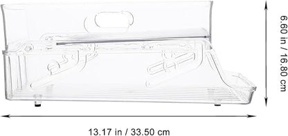 FRCOLOR Double Layer Can Holder Fridge Organizer Adjustable Rolling Soda Dispenser Storage Rack for Kitchen Refrigerator Household Drink Storage