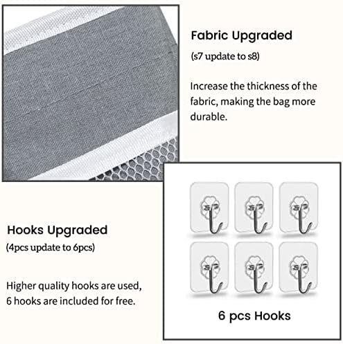 Kanrichu 2pcs 3-pockets Large Wall Hanging Organizer Bag, Linen Fabric Door Hanging Storage Baskets with Pockets, Waterproof Bin for Kitchen, Bedroom, Office, RV Camper (Khaki-2pcs) - Image 4