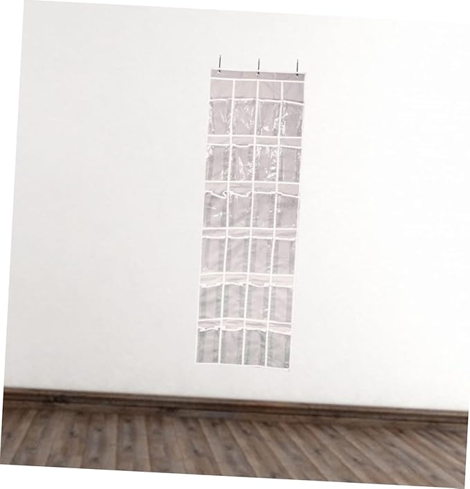 24Grid Transparent Hanging Shoe Organizer Bag Clear Wall Storage for Shoes Toiletries and Sundries Over the Door Bathroom Storage