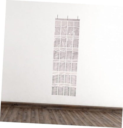 24Grid Transparent Hanging Shoe Organizer Bag Clear Wall Storage for Shoes Toiletries and Sundries Over the Door Bathroom Storage