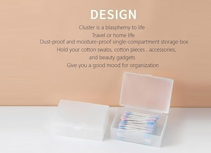 travel transparent cotton pads/swabs large capacity storage box with PP(polypropylene) material, easy to use and take,beautiful design, muti-purpose, moisture-proof and dust-proof (Travel)