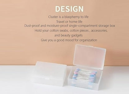 travel transparent cotton pads/swabs large capacity storage box with PP(polypropylene) material, easy to use and take,beautiful design, muti-purpose, moisture-proof and dust-proof (Travel)