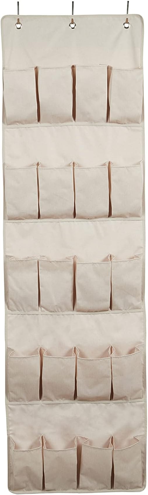 Covermates Over the Door Shoe Organizer - Heavy Duty Material, Stainless Steel Hooks, Grommets - Closet Storage, Beige Heather