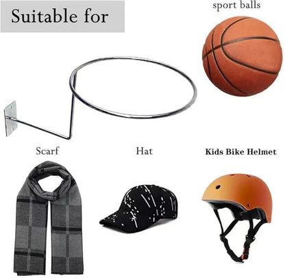 Set of 6 Hat Display Wall Mount Cowboy Hat Rack Silver Helmet Wall Mount Holder Motorcycle Helmet Holder for Wall, Baseball Hat, Cowboy Cap, Coat, Scarf.