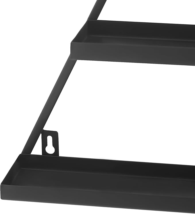 Metal Wall-Mounted Nail Polish Storage Racks, 5 Tiers Nail Polish Storage Racks, 10PCS Triangular Cosmetic Display Racks, Lipstick Perfume Wall Shelf for Spa Nail Salon Shop Home (Black)