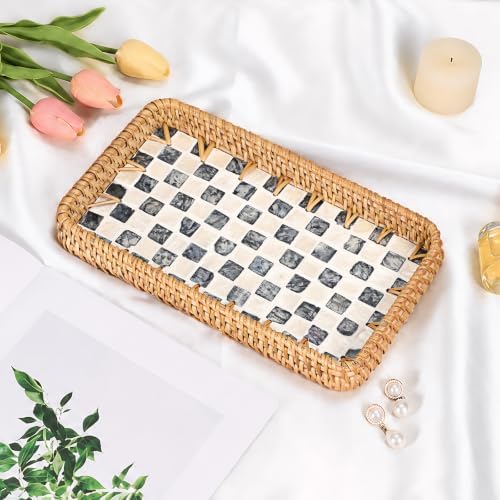 Key Basket for Entryway Table, Rattan Remote Tray for Coffee Table - Image 7