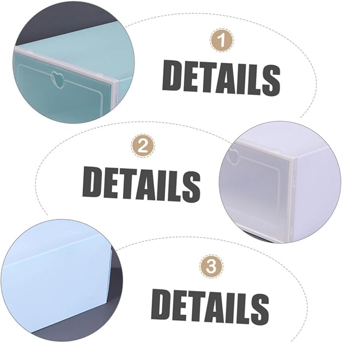 Levemolo Thickened Plastic Shoe Storage Box Set of 4 Large Clamshell Dustproof Drawer-Type Organizer for Closet Bed Shoe Boxes