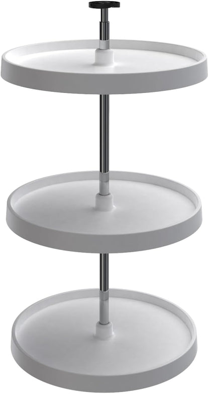 20" White Value Line Polymer Full-Circle 3-Shelf Lazy Susan for 33" to 36" H Corner Wall Cabinets
