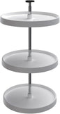 20" White Value Line Polymer Full-Circle 3-Shelf Lazy Susan for 33" to 36" H Corner Wall Cabinets